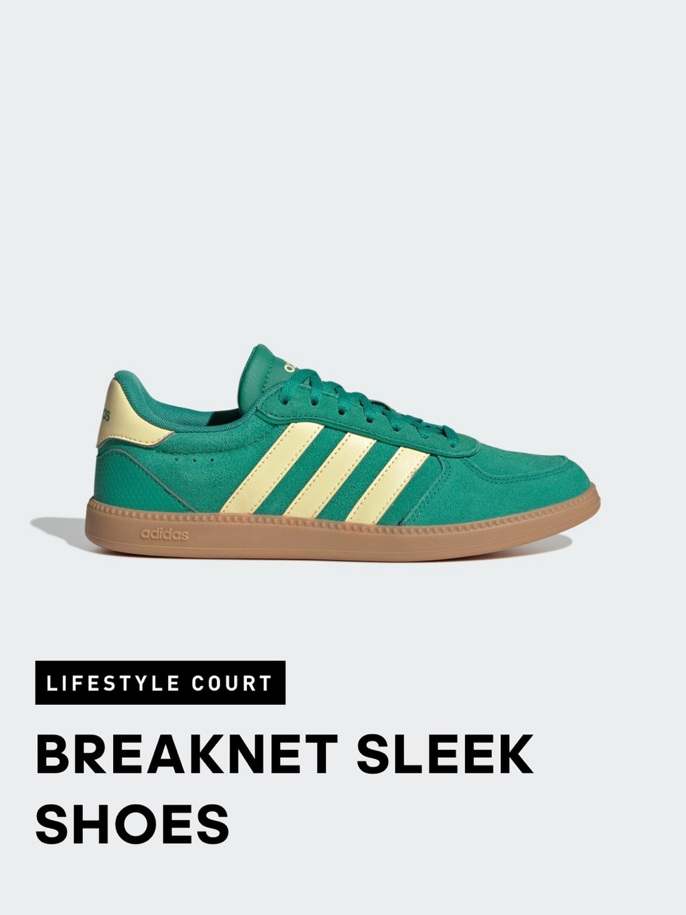 Adidas Breaknet Sleek Women's Casual Shoes Sneakers Green Yellow JS5035 Sz W 6.5
